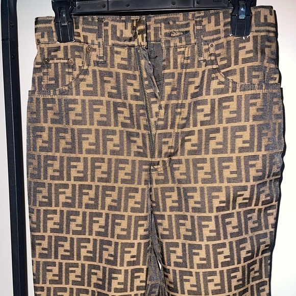 Fendi Denim - Vintage Fendi Zucca Monogram High Waisted Pants